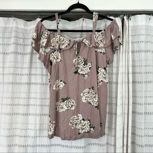Torrid Maeve Floral Cold Shoulder Super Soft Top